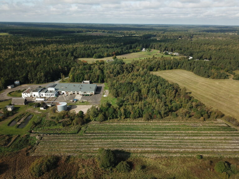 Drone caption showing the whole territory of Est-Agar AS factory